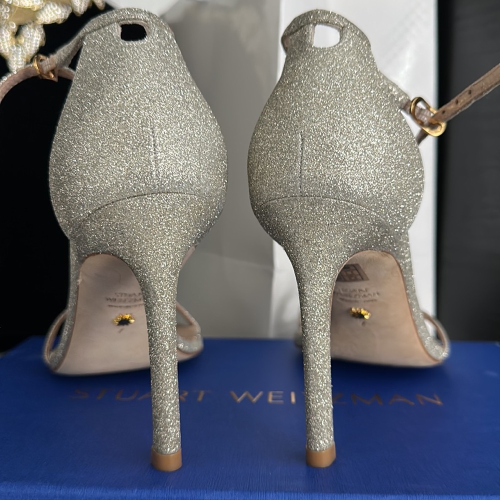 Stuart Weitzman Amelia Glitter Shows 7 B - image 6